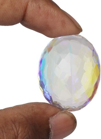 GEMHUB 15.50 Ct. Mystic White Topaz Round Shaped Gemstone Used for Jewelry Craft in Saudi Arabia