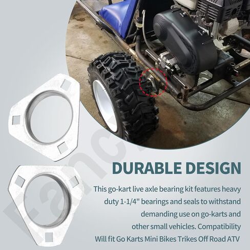 مجموعة محمل المحور المباشر Go-Kart مقاس 1-1/4 بوصة، مجموعة محمل 3 فتحات بشكل مثالي مع دراجات Go Karts الصغيرة/الدراجات الثلاثية/مركبة الطرق الوعرة in Kuwait