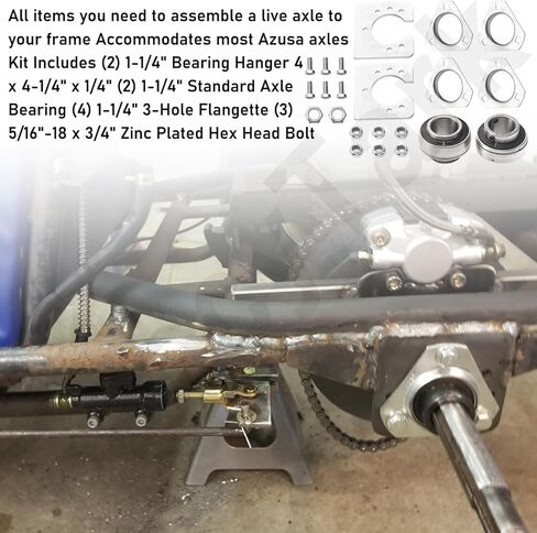 مجموعة محمل المحور المباشر Go-Kart مقاس 1-1/4 بوصة، مجموعة محمل 3 فتحات بشكل مثالي مع دراجات Go Karts الصغيرة/الدراجات الثلاثية/مركبة الطرق الوعرة in Kuwait