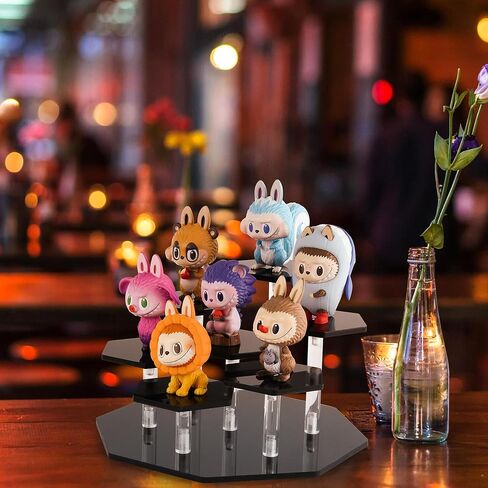 BYCY 7 طبقات أكريليك عرض Riser Shlef لشخصيات Funko POP، عرض أكريليك سطح المكتب Conutertop لشخصيات العمل Minifigures مستحضرات التجميل، حامل العطور للحلويات والكعك عرض الناهض ل in Kuwait