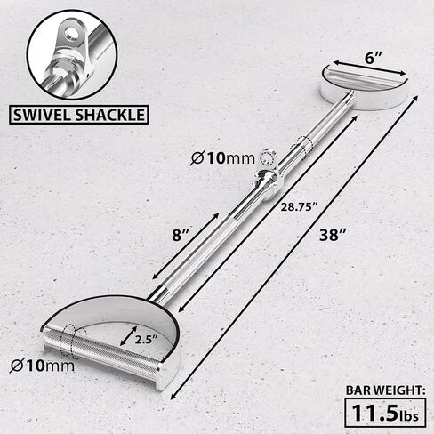 Synergee Pro-Style LAT Bar Cable Attachment. Universal Attachment for Cable Machines. Pull Down/Press Down Bar Accessory. Available Sizes 24", 34" and 38" in Saudi Arabia