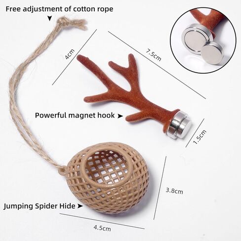 Jumping Spider Hide,Magnetic Hidden Jumping Spider Habitat,Pet Spider Hideout Enclosure Accessories, Jumping Spider Enclosure,Small Pets Toy,Khaki in Saudi Arabia