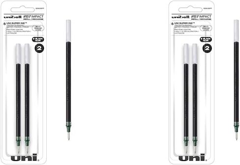 Uniball Signo 207 Impact Stick Gel Pen Refill, 2 Black Pen Refills, 1.0mm Bold Point Gel Pens| Office Supplies by Uni-ball like Ink Pens, Colored Pens, Fine Point, Smooth Writing Pens, Ballpoint Pens in Saudi Arabia