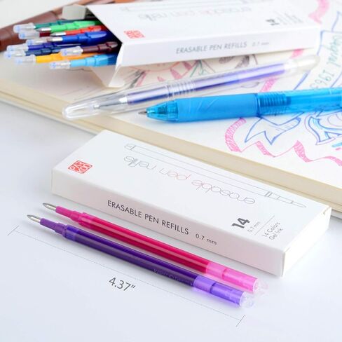 ParKoo Gel Ink Refills Compatible with FriXion and Friction Erasable Gel Pens, Fine Point 0.7 mm, 14 Colors in Saudi Arabia