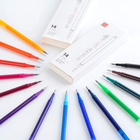 ParKoo Gel Ink Refills Compatible with FriXion and Friction Erasable Gel Pens, Fine Point 0.7 mm, 14 Colors in Saudi Arabia