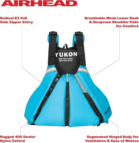 Yukon Sport Paddle Life Vest, Turquoise, Small/Medium in Saudi Arabia