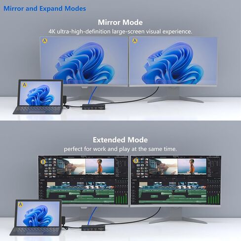 قاعدة شحن Microsoft Surface Dock 2 الجديدة مع 4K HDMI+VGA، قاعدة تركيب Microsoft Surface 11 في 1 لجهاز Microsoft Surface Pro 10/9/8/X/7/6/5/4/3، كمبيوتر محمول Surface 6/5/4/3/ 2/1، كمبيوتر محمول سيرفس جو 3/2/1، سيرفس بوك in Kuwait