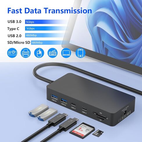قاعدة شحن Microsoft Surface Dock 2 الجديدة مع 4K HDMI+VGA، قاعدة تركيب Microsoft Surface 11 في 1 لجهاز Microsoft Surface Pro 10/9/8/X/7/6/5/4/3، كمبيوتر محمول Surface 6/5/4/3/ 2/1، كمبيوتر محمول سيرفس جو 3/2/1، سيرفس بوك in Kuwait