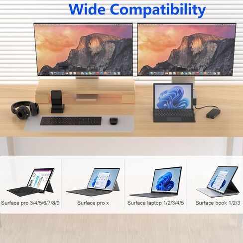 قاعدة شحن Microsoft Surface Dock 2 الجديدة مع 4K HDMI+VGA، قاعدة تركيب Microsoft Surface 11 في 1 لجهاز Microsoft Surface Pro 10/9/8/X/7/6/5/4/3، كمبيوتر محمول Surface 6/5/4/3/ 2/1، كمبيوتر محمول سيرفس جو 3/2/1، سيرفس بوك in Kuwait