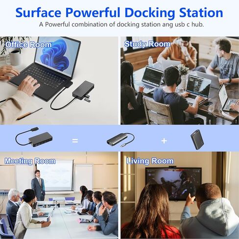 قاعدة شحن Microsoft Surface Dock 2 الجديدة مع 4K HDMI+VGA، قاعدة تركيب Microsoft Surface 11 في 1 لجهاز Microsoft Surface Pro 10/9/8/X/7/6/5/4/3، كمبيوتر محمول Surface 6/5/4/3/ 2/1، كمبيوتر محمول سيرفس جو 3/2/1، سيرفس بوك in Kuwait