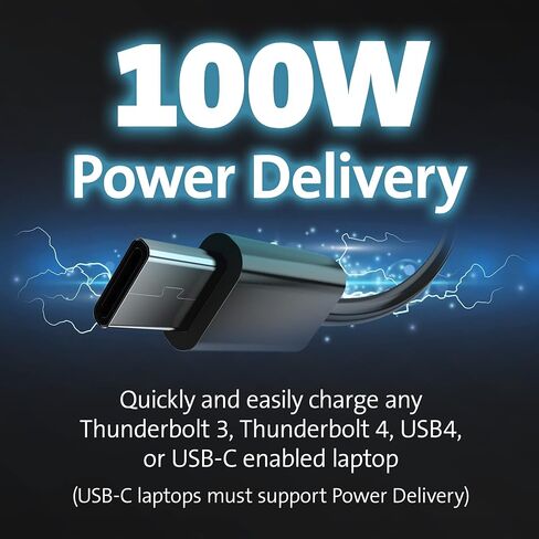 محطة إرساء Kensington ثلاثية العرض USB-C مع 100 واط PD لأجهزة Dell وHP وLenovo وAcer وASUS وRazer وSurface (أسود) in Kuwait