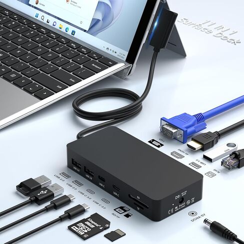 Surface Dock, Microsoft Surface Docking Station, Surface Triple Display (4K HDMI +VGA) Dock, Surface pro Accessories for Surface Pro 10/9/8/X/7/6/5/4, Surface Book 3/2/1, Surface Laptop go/6/5/4/3/2/1 in Saudi Arabia