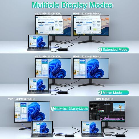 Surface Dock, Microsoft Surface Docking Station, Surface Triple Display (4K HDMI +VGA) Dock, Surface pro Accessories for Surface Pro 10/9/8/X/7/6/5/4, Surface Book 3/2/1, Surface Laptop go/6/5/4/3/2/1 in Saudi Arabia