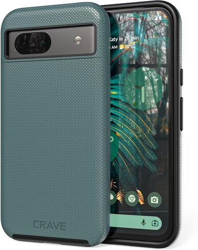 حافظة Crave Dual Guard لهاتف Google Pixel 8a، حافظة مزدوجة الطبقات للحماية من الصدمات لهاتف Google Pixel 8a - أخضر غابة in Kuwait