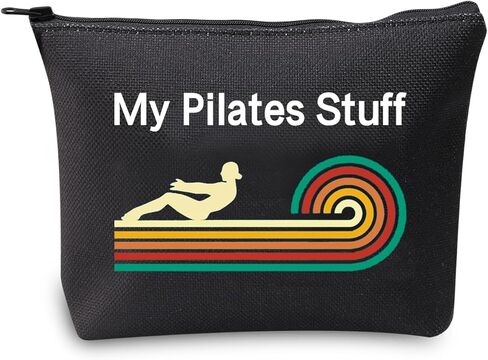 JXGZSO Funny Pilates Makeup Bag Pilates Lover Gifts My Pilates Stuff Cosmetic Pouch Bag Yoga Meditation Gift Yoga Instructor Gift in Saudi Arabia