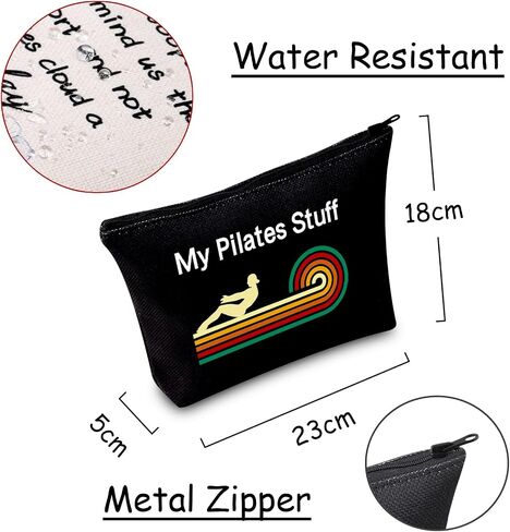 JXGZSO Funny Pilates Makeup Bag Pilates Lover Gifts My Pilates Stuff Cosmetic Pouch Bag Yoga Meditation Gift Yoga Instructor Gift in Saudi Arabia