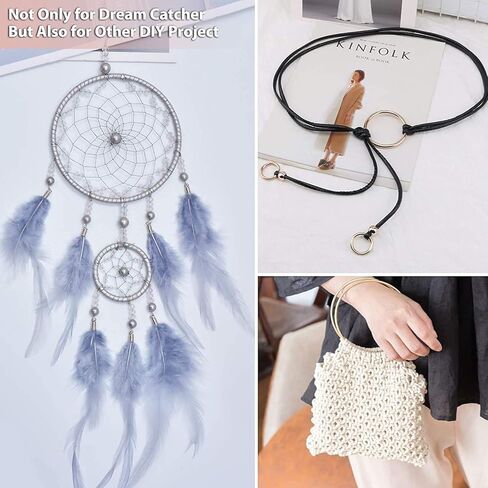 9 PCS Silver Metal Dream Catcher Ring Hoop Macrame Hoop Ring Moon Bear Cat Horse Half Circle Peace Shape Metal Hoops for Wall Wreath Craft Making Decoration (4-7inch) in Kuwait