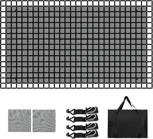 EASYBERG Heavy Duty Cargo Net for Pickup Truck Bed, Extra Large 10' x 12' ft Truck Cargo Net with Mesh, Cam Buckles & S-Hooks & Cross Strap, 1500lbs Capacity Cargo Net for Trailer SUV Jeeps in Saudi Arabia