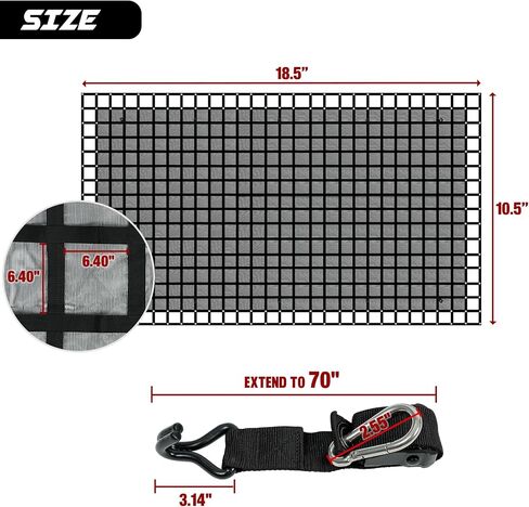 EASYBERG Heavy Duty Cargo Net for Pickup Truck Bed, Extra Large 10' x 12' ft Truck Cargo Net with Mesh, Cam Buckles & S-Hooks & Cross Strap, 1500lbs Capacity Cargo Net for Trailer SUV Jeeps in Saudi Arabia
