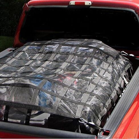EASYBERG Heavy Duty Cargo Net for Pickup Truck Bed, Extra Large 10' x 12' ft Truck Cargo Net with Mesh, Cam Buckles & S-Hooks & Cross Strap, 1500lbs Capacity Cargo Net for Trailer SUV Jeeps in Saudi Arabia