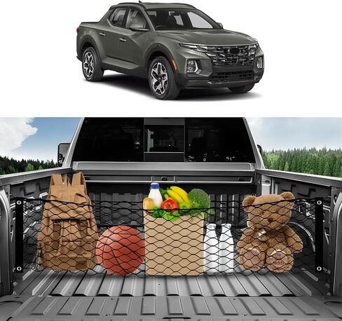 Karltys Truck Bed Cargo Net for Hyundai Santa Cruz 2022-2024 Accessories, Santa Cruz Envelope Style Cargo Net, Heavy Duty Cargo Net for Pickup Truck Bed, Elastic Mesh Netting with Durable Hooks in Saudi Arabia