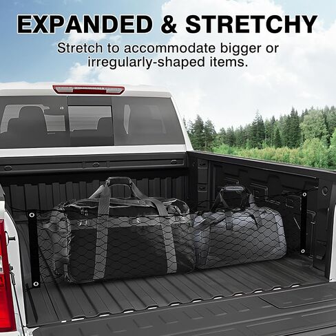 Karltys Truck Bed Cargo Net for Hyundai Santa Cruz 2022-2024 Accessories, Santa Cruz Envelope Style Cargo Net, Heavy Duty Cargo Net for Pickup Truck Bed, Elastic Mesh Netting with Durable Hooks in Saudi Arabia