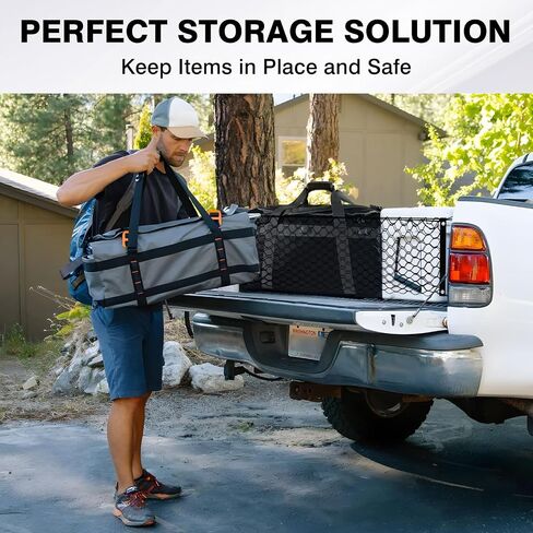 Karltys Truck Bed Cargo Net for Hyundai Santa Cruz 2022-2024 Accessories, Santa Cruz Envelope Style Cargo Net, Heavy Duty Cargo Net for Pickup Truck Bed, Elastic Mesh Netting with Durable Hooks in Saudi Arabia