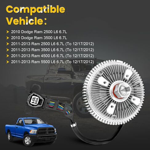 68155609AB قابض مروحة كهربائية متوافق مع دودج رام 2500 3500 6.7L 2010 لرام 2500 3500 4500 5500 6.7L 2011-2013 in Saudi Arabia