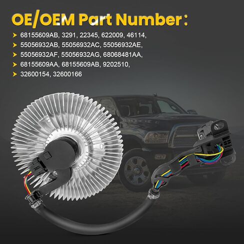 68155609AB قابض مروحة كهربائية متوافق مع دودج رام 2500 3500 6.7L 2010 لرام 2500 3500 4500 5500 6.7L 2011-2013 in Saudi Arabia