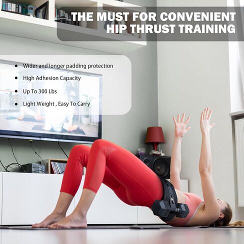 حزام دفع الورك، حزام دفع الورك مطور بالكامل للدمبل، حزام دفع الورك أكثر راحة، حزام دفع الورك في صالة الألعاب الرياضية المنزلية مع وسادات أوسع وأطول مضادة للانزلاق. in Kuwait