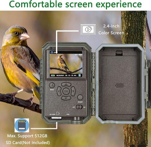 3 حزمة كاميرا WiFi Trail للحياة البرية 48 ميجابكسل 1296 بكسل HD تسجيل صوت فيديو مع كشف الحركة وعدم التوهج، رؤية ليلية بالأشعة تحت الحمراء PIR مسافة 100 قدم للصيد وأمن الفناء الخلفي in Kuwait