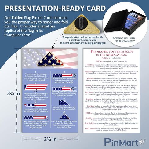 دبوس تذكاري مطوي للعلم الأمريكي من PinMart على بطاقة التعليمات - دبابيس المينا الوطنية للملابس والقبعات وحقائب الظهر والحقائب - دبابيس يوم الذكرى للرجال والنساء in Saudi Arabia