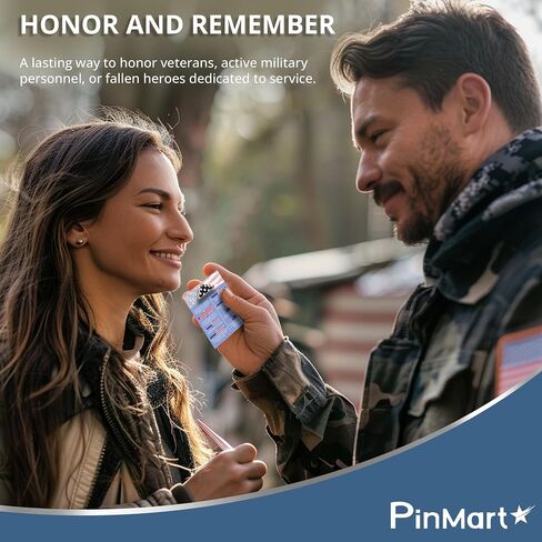 دبوس تذكاري مطوي للعلم الأمريكي من PinMart على بطاقة التعليمات - دبابيس المينا الوطنية للملابس والقبعات وحقائب الظهر والحقائب - دبابيس يوم الذكرى للرجال والنساء in Saudi Arabia