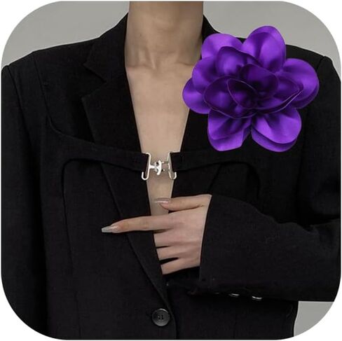 Large Flower Brooches for Women Dainty Fabric Floral Brooch Pin Bohemian Large Big Rose Camellia Flower Oversized Brooches Prom Accessories Jewelry Gifts in Saudi Arabia