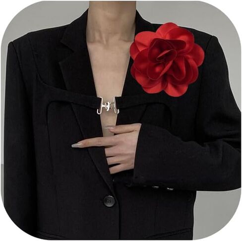 Large Flower Brooches for Women Dainty Fabric Floral Brooch Pin Bohemian Large Big Rose Camellia Flower Oversized Brooches Prom Accessories Jewelry Gifts in Saudi Arabia