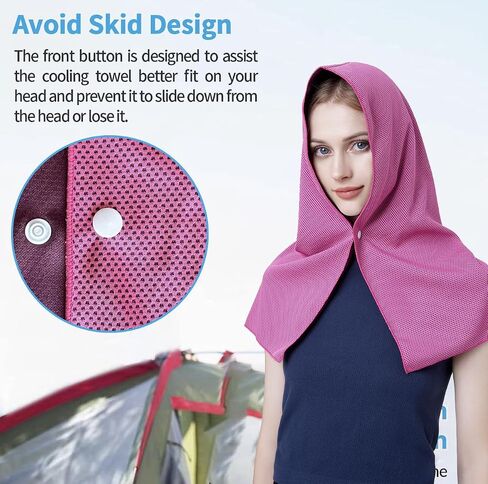 Cooling Towel for Sports, Neck, Face, Head, Yoga, Gym, Cycling, Running, Golf, Outdoor Activities, Hot Weather, Moisture Wicking, Quick Dry, Breathable, UV Protection (Purple) in Saudi Arabia