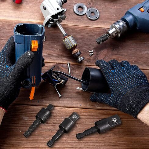 3Pcs 1/4" 3/8" 1/2" Bits 360°Rotatable,Impact Grade Socket Adapter/Extension Set Turns Power Drill Into High Speed Nut Driver,for Cordless Drills Ratchet Extension,Universal Socket Wrench Adapter Set in Saudi Arabia