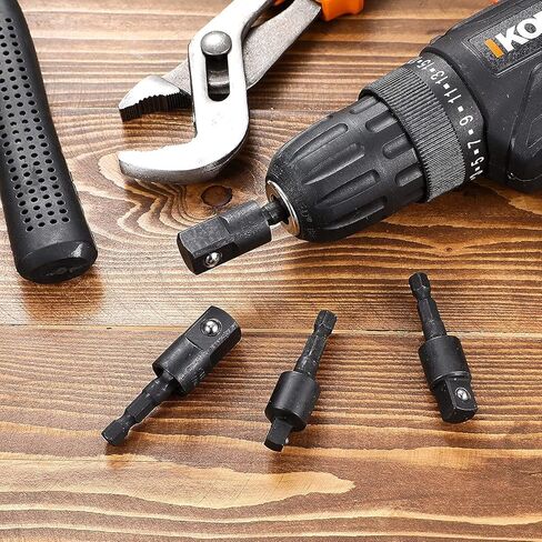 3Pcs 1/4" 3/8" 1/2" Bits 360°Rotatable,Impact Grade Socket Adapter/Extension Set Turns Power Drill Into High Speed Nut Driver,for Cordless Drills Ratchet Extension,Universal Socket Wrench Adapter Set in Saudi Arabia