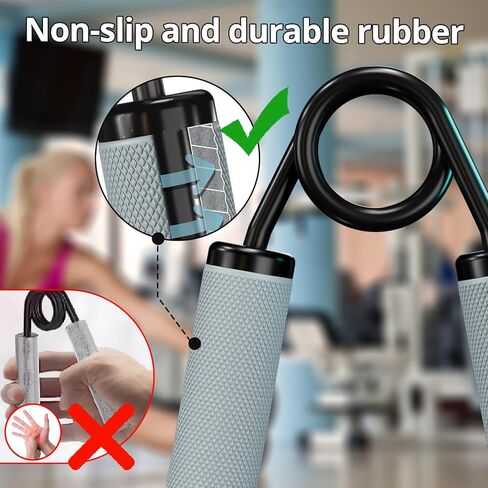 KDG Grip Strength Trainer 4 Pack، 50LB-200LB مقوي قبضة اليد المعدنية المطاطية، تمرين الساعد غير القابل للانزلاق، قابض اليد عالي التحمل، تمرين اليد لزيادة ساعد المعصم بسرعة in Kuwait