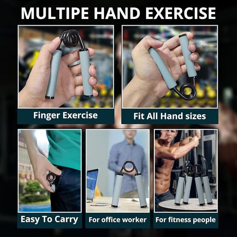 KDG Grip Strength Trainer 4 Pack، 50LB-200LB مقوي قبضة اليد المعدنية المطاطية، تمرين الساعد غير القابل للانزلاق، قابض اليد عالي التحمل، تمرين اليد لزيادة ساعد المعصم بسرعة in Kuwait