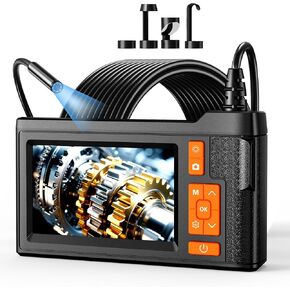 بوريسكوب محمول 4.3 بوصة، كاميرا منظار Ginocaco 1080P مع 8 مصابيح LED قابلة للتعديل، كاميرا فحص Swer مع كابل شبه صلب بطول 16.4 قدم، كاميرا نطاق مقاومة للماء IP67 لأداة Hvac، هدية أداة للرجال in Kuwait