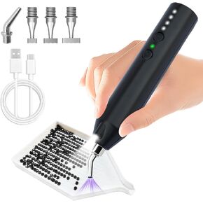 Electric Diamond Painting Pen with LED Light, Cordless Diamond Art Pens Accessories No Wax 3-Speed Rechargeable Automatic E-Painter Tools for Beginners DIY Kit Beginners (Blue) in Saudi Arabia