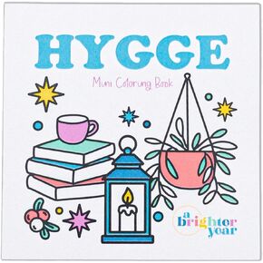 عام أكثر إشراقًا كتاب التلوين الصغير الأصلي للبالغين - إصدار Hygge - حجم الجيب 3 × 3 بوصة، 50 صفحة، غلاف مسطح، ورق سميك، لا نزيف - تخفيف التوتر والقلق - هدية in Kuwait