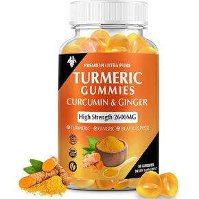 صمغ الكركمين بالكركم (عبوتان) - مكملات الكركمين بالكركم مع صمغ الزنجبيل والفلفل الأسود لدعم العضلات المناعية للبشرة الصحية - نباتي، خالي من الغلوتين، منخفض السكر - للبالغين in Kuwait