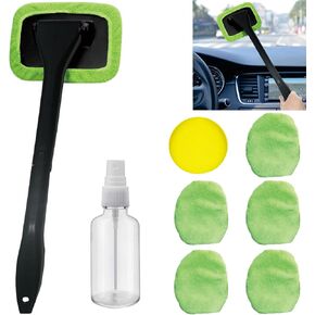 8pcs Car Windshield Cleaning Tool, Windshield Cleaner with with 5 Little Microfiber Pads That can be Washed/reused, Window Cleaner Tool, for Auto Glass Wiper (Blue) in Kuwait