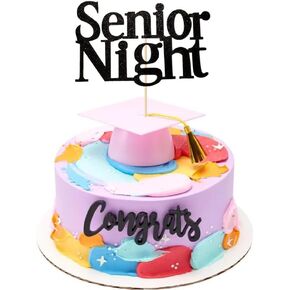 Senior Night Cake Topper,High School College Graduation Congrats Grad Sport Theme Party Supplies Cake Deco,Gold in Kuwait