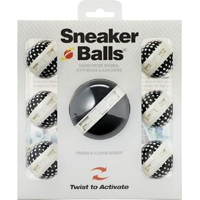 Sneaker Ball Shoe Odor Eliminator & Remover - Fresh, Clean Scent Blocks Odors - Twist-to-Activate - Compact & Durable - Fun, Colorful Designs - Ideal for Shoes, Gym Bags, Lockers, Pickleball, 6 Pack in Kuwait