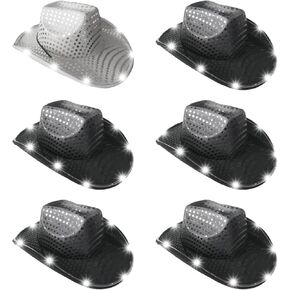 20 أجهزة كمبيوتر زفاف تضيق قبعة رعاة البقر LED Cowboy Hat Light in Kuwait