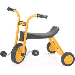 دراجة ثلاثية العجلات للأطفال الصغار من أنجليس ماي رايدر مقاس 11 بوصة، دراجة ثلاثية العجلات للأطفال قابلة للتعديل بعجلات مطاطية، أصفر/أسود in Kuwait