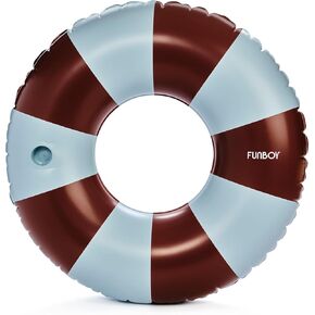 FUNBOY Giant Brown & Blue Stripe Inflatable Pool Float with Cup Holder, 48" Adult Inner Tube Swim Ring Pool Lounger in Saudi Arabia
